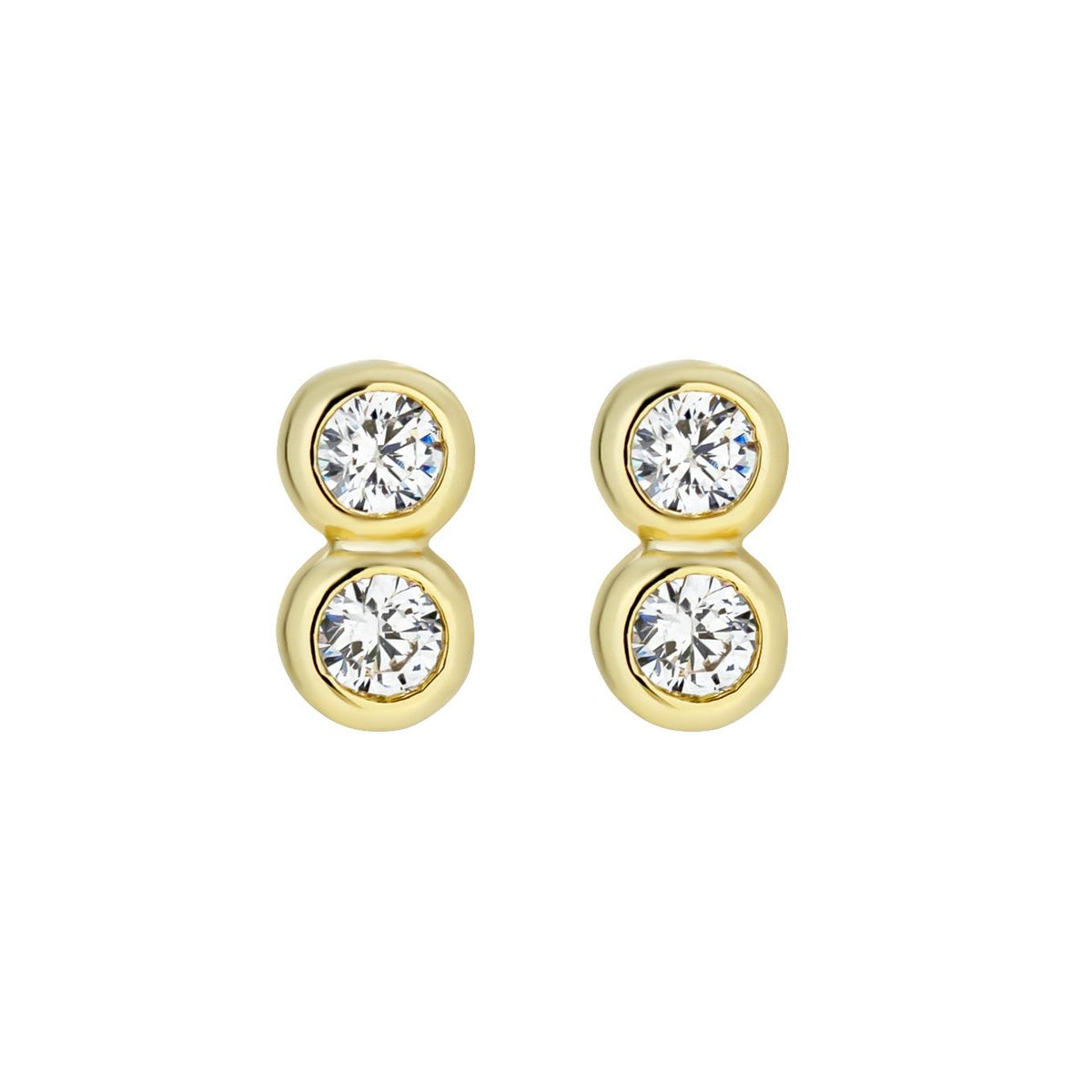 Petite Duo Bezel Earrings