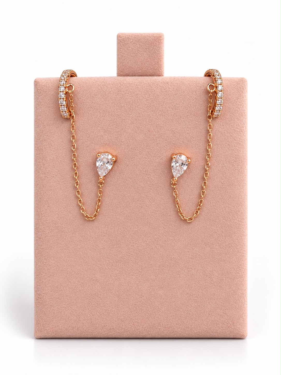 Crystal Chain Ear Cuff Earrings