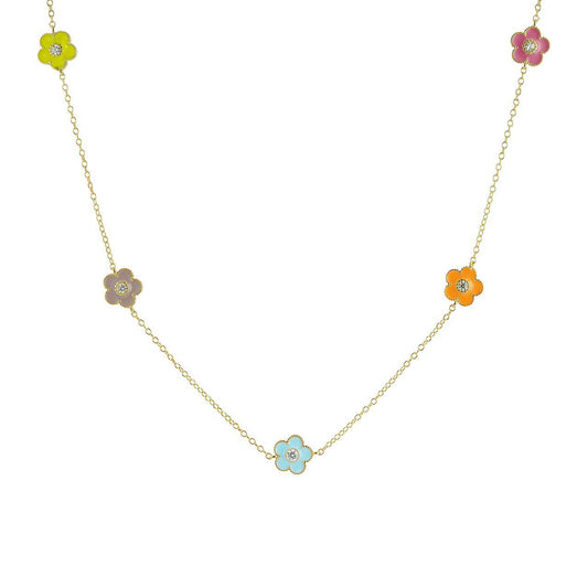 Neon Flower Adjustable Necklace