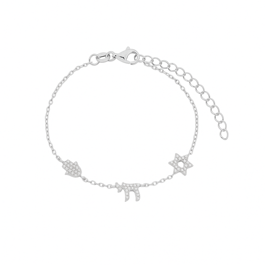 Three Charm Jewish Bracelet