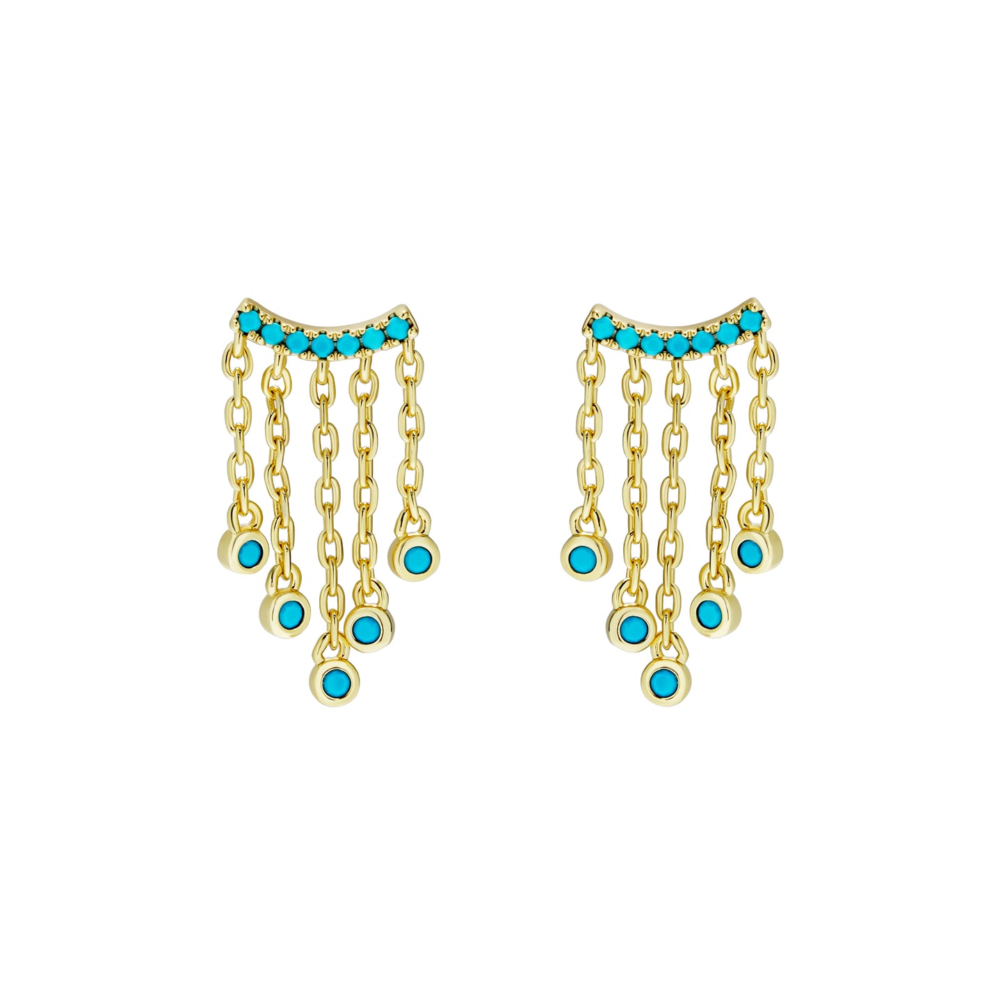 Turquoise Capri Chain Earrings