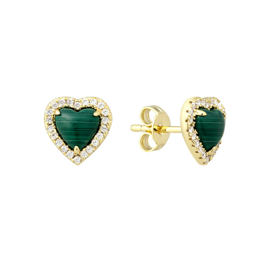 Stone Heart Studs