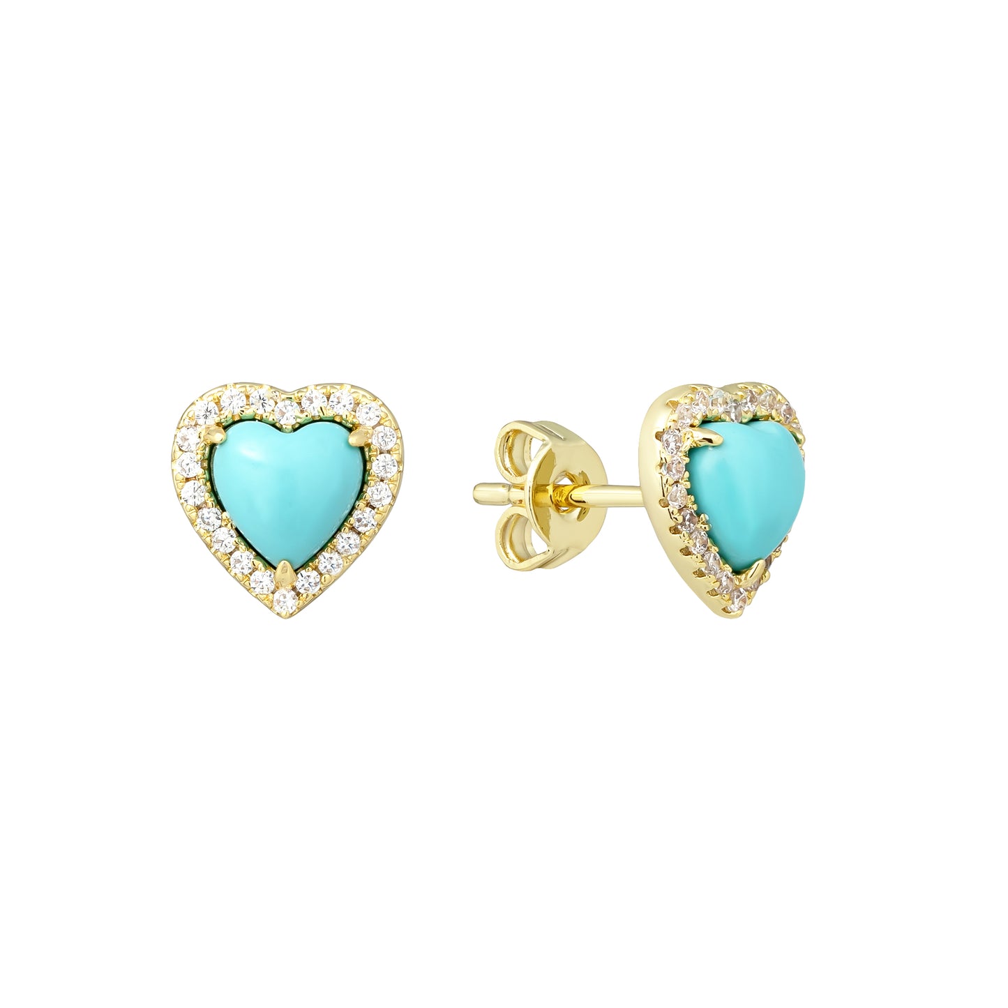 Stone Heart Studs
