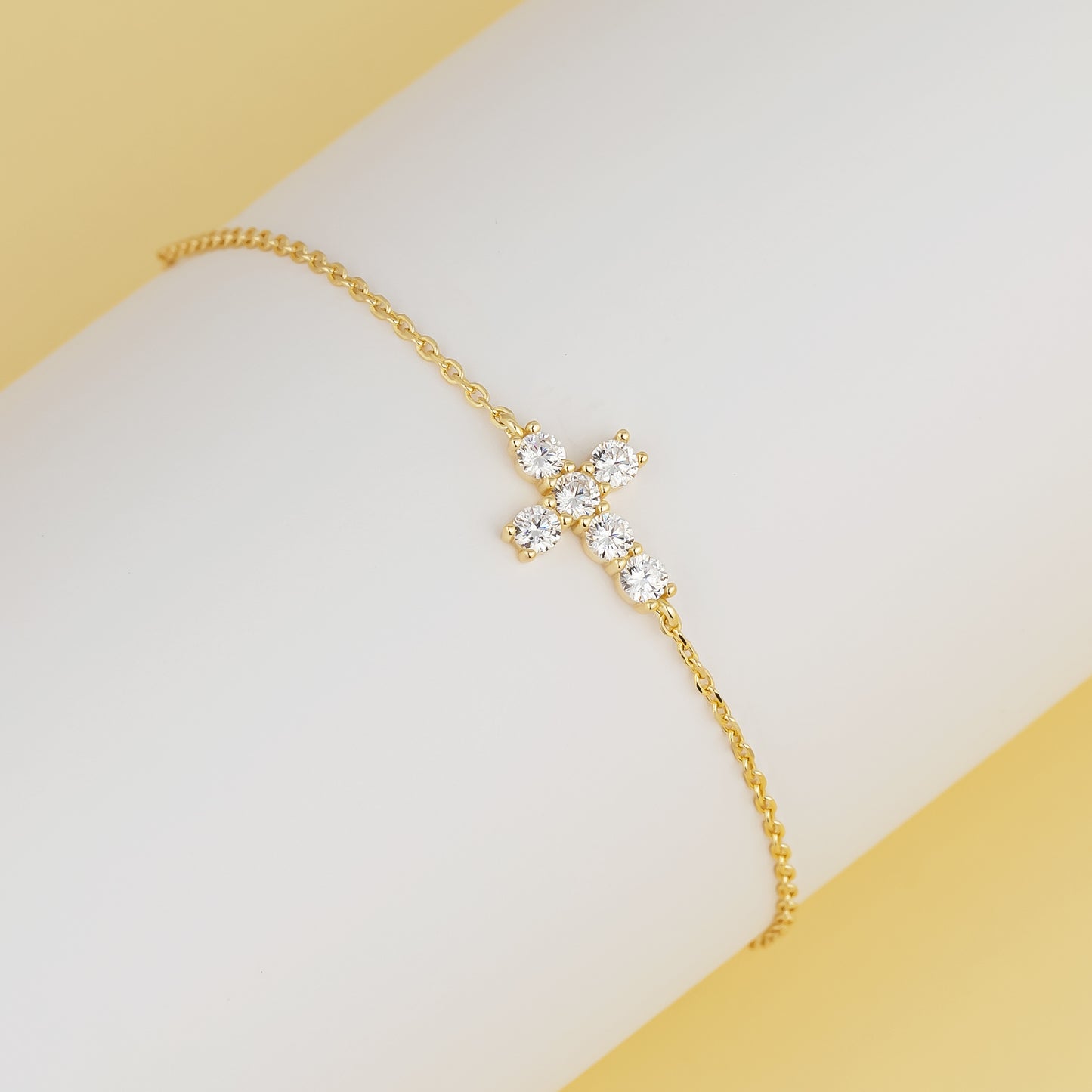 3mm Diamond Cross Bracelet