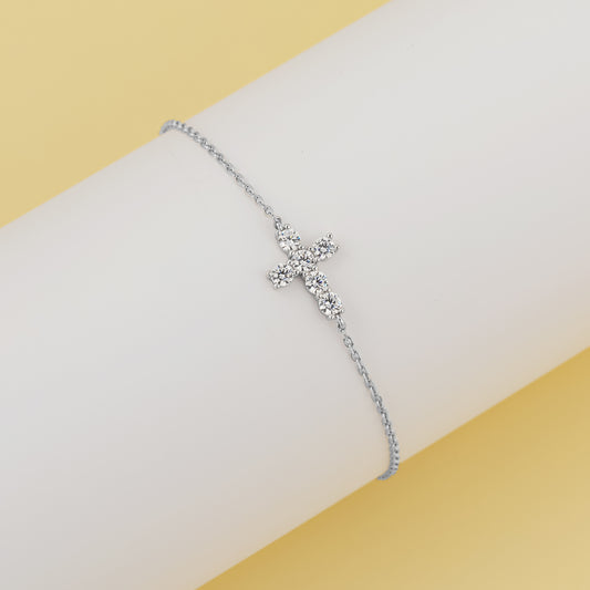 3mm Diamond Cross Bracelet