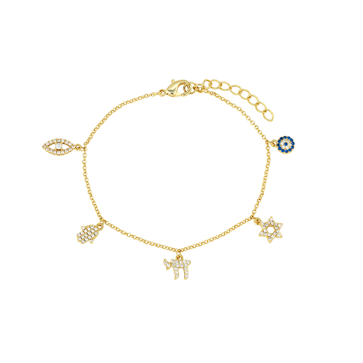 5 Charm Jewish Bracelet