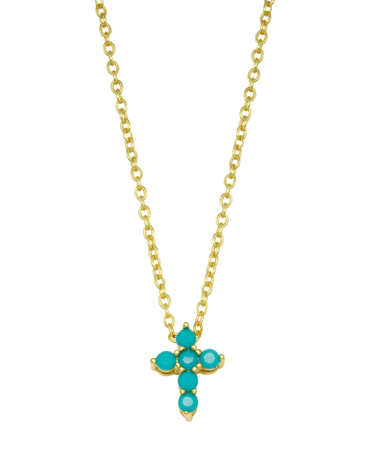 Mini Turquoise Cross Necklace
