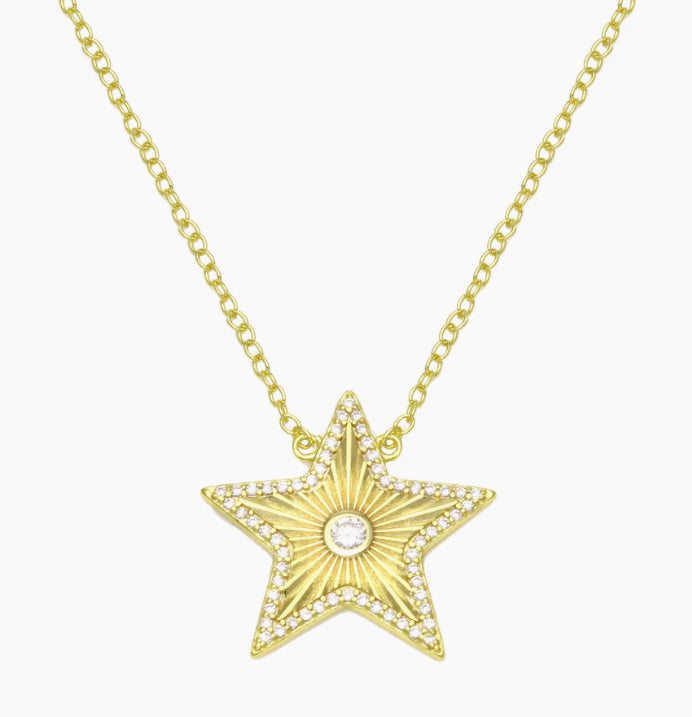 Tiny Bezel Star Necklace