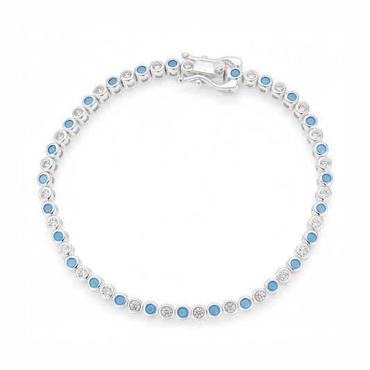 Turquoise Bezel Tennis Bracelet