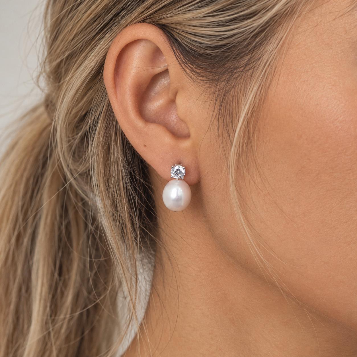 Stud and Drop Pearl Earrings
