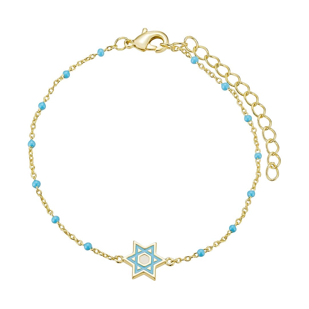Enamel Star of David Bracelet