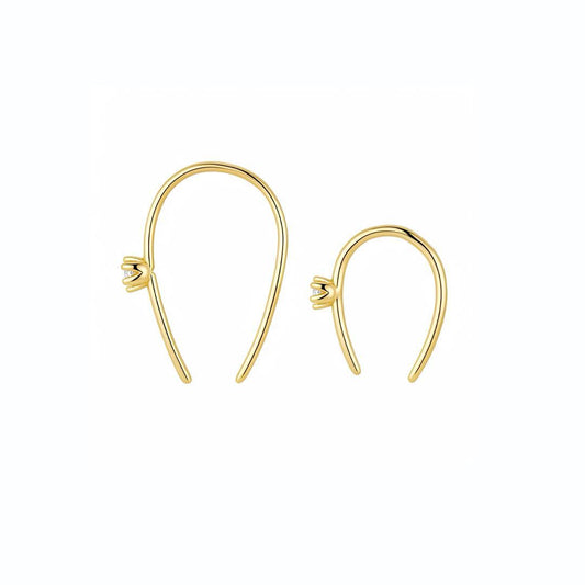Medium Solitaire Hooked Earrings