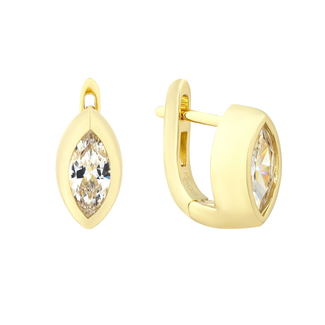 Marquise Bezel Huggies
