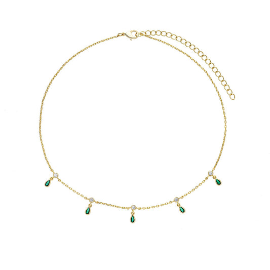 Choker Emerald Teardrops Necklace
