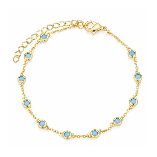 Bezel Set Turquoise Bracelet