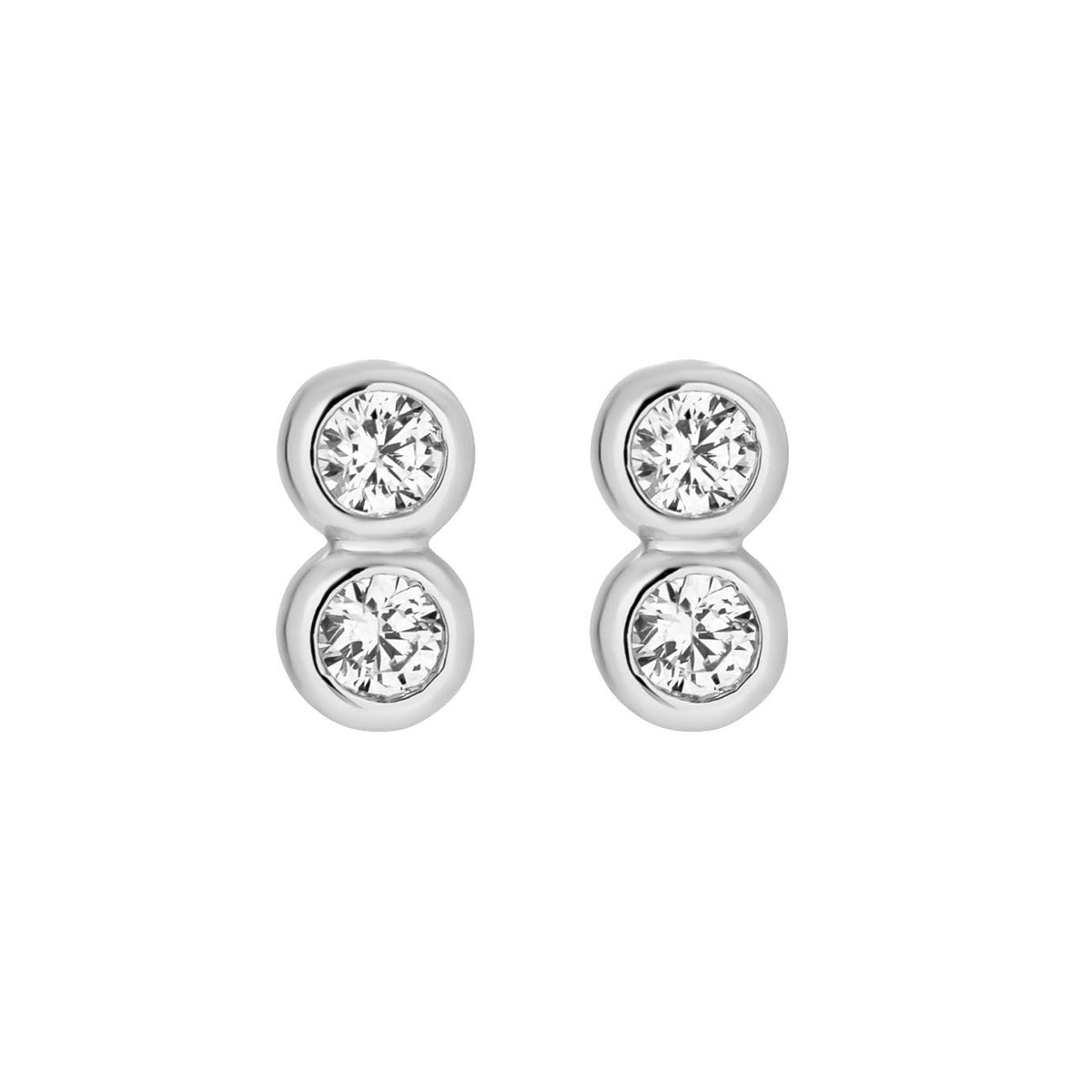 Petite Duo Bezel Earrings