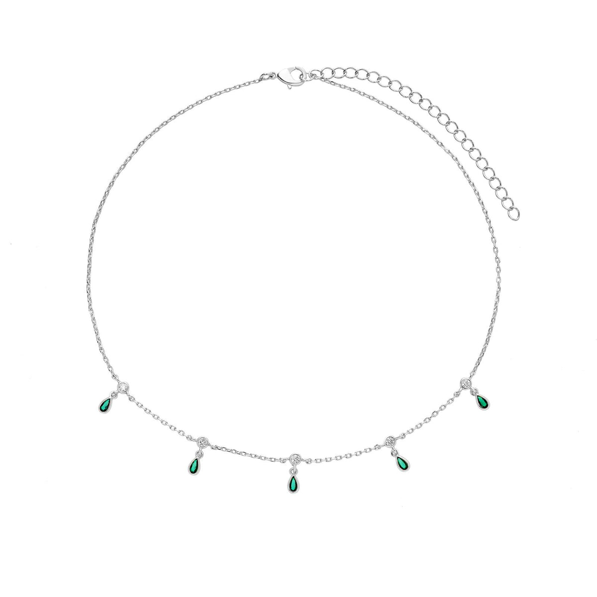 Choker Emerald Teardrops Necklace