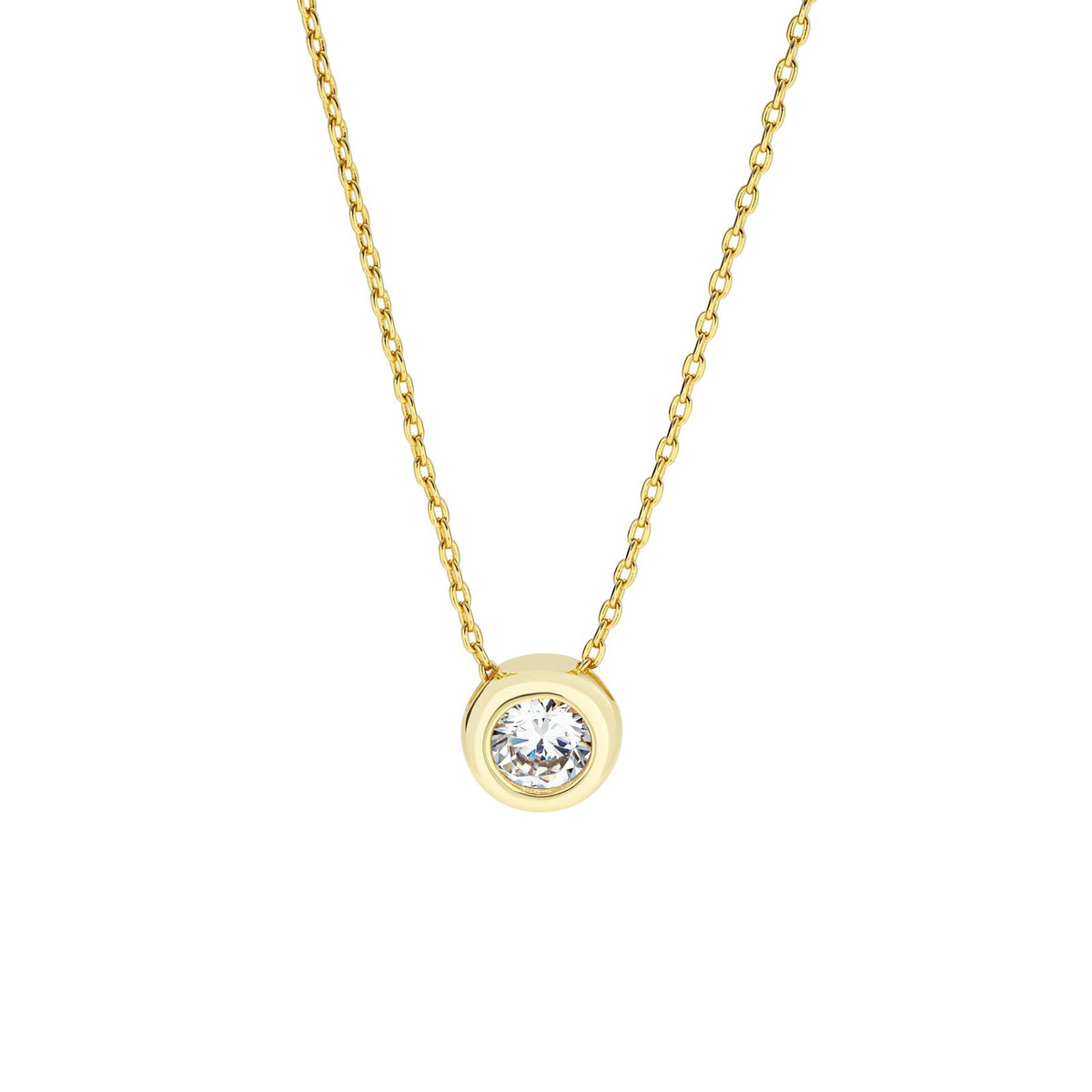 Bezel Set-Round Necklace