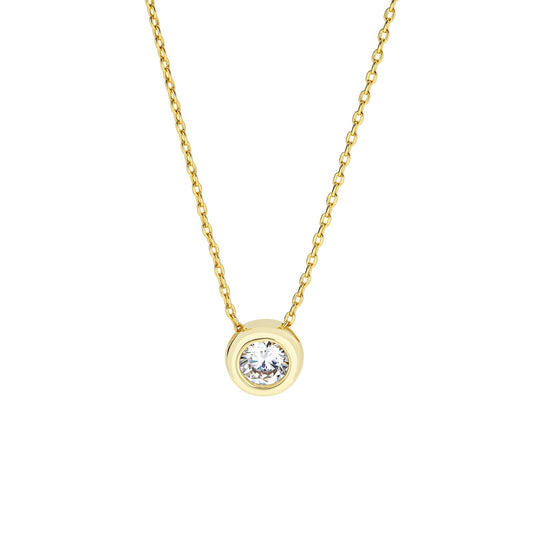 Bezel Set-Round Necklace