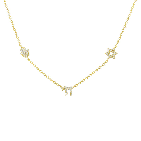 3 Charmed Gold Necklace