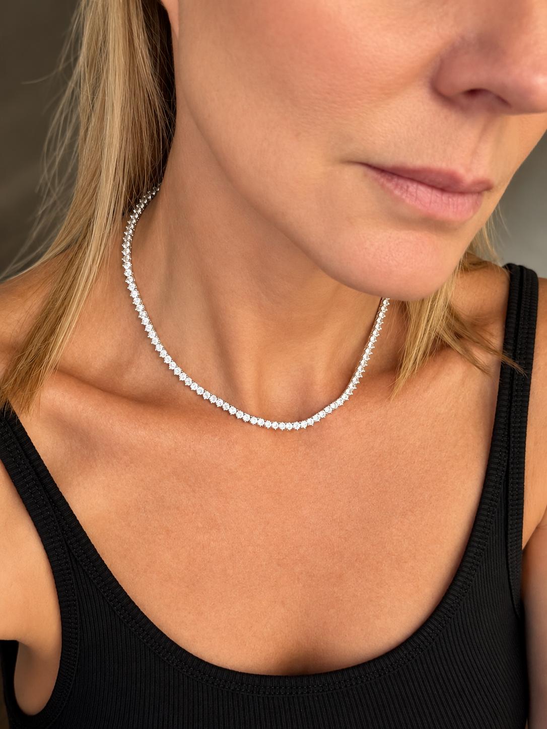 3-Prong Tennis Necklace