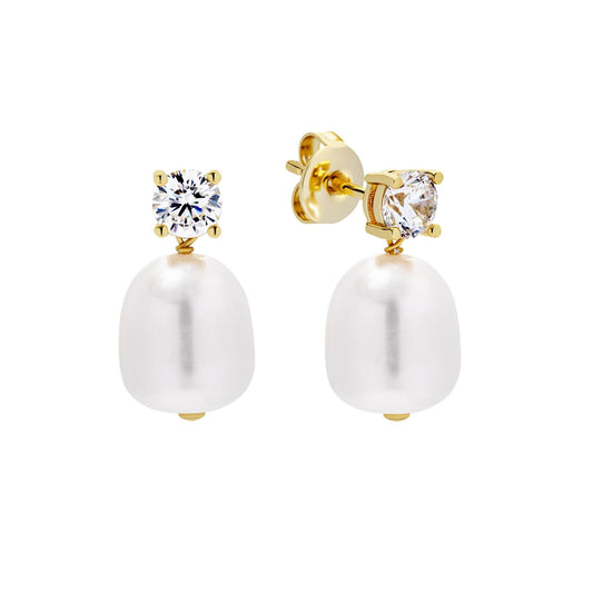 Stud and Drop Pearl Earrings