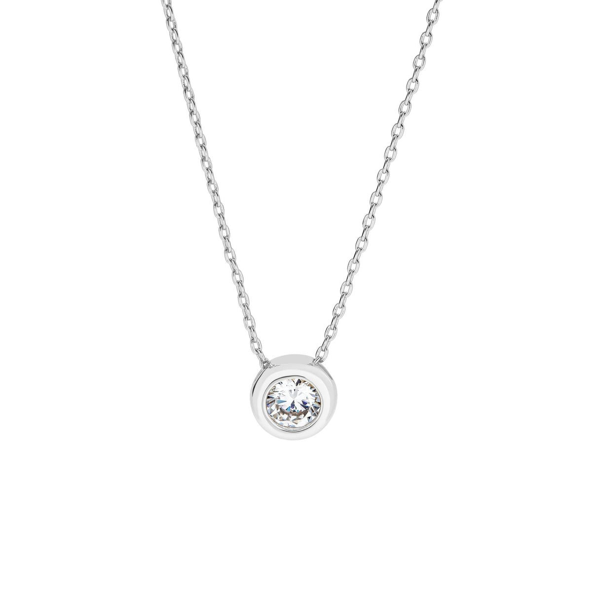 Bezel Set-Round Necklace