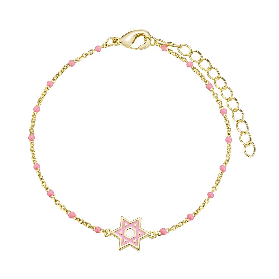 Enamel Star of David Bracelet