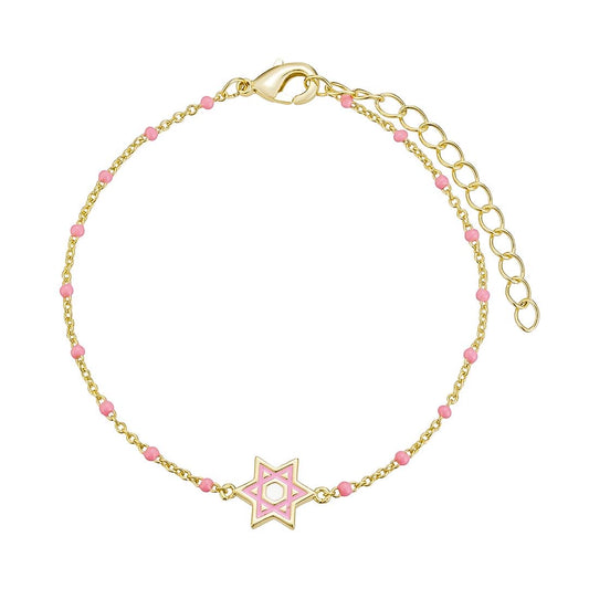 Enamel Star of David Bracelet