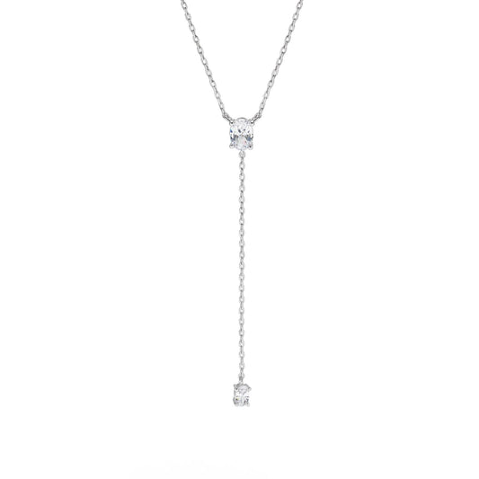 Electric Clear Lariat Necklace