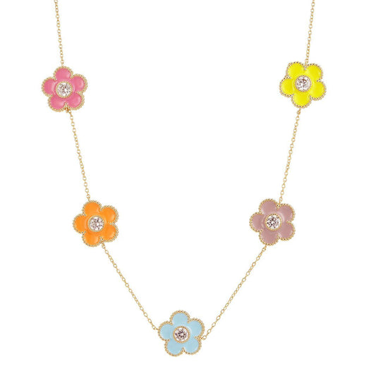 Neon Flower Adjustable Necklace