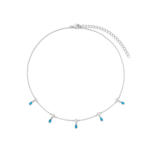 Choker Turquoise Teardrops Necklace