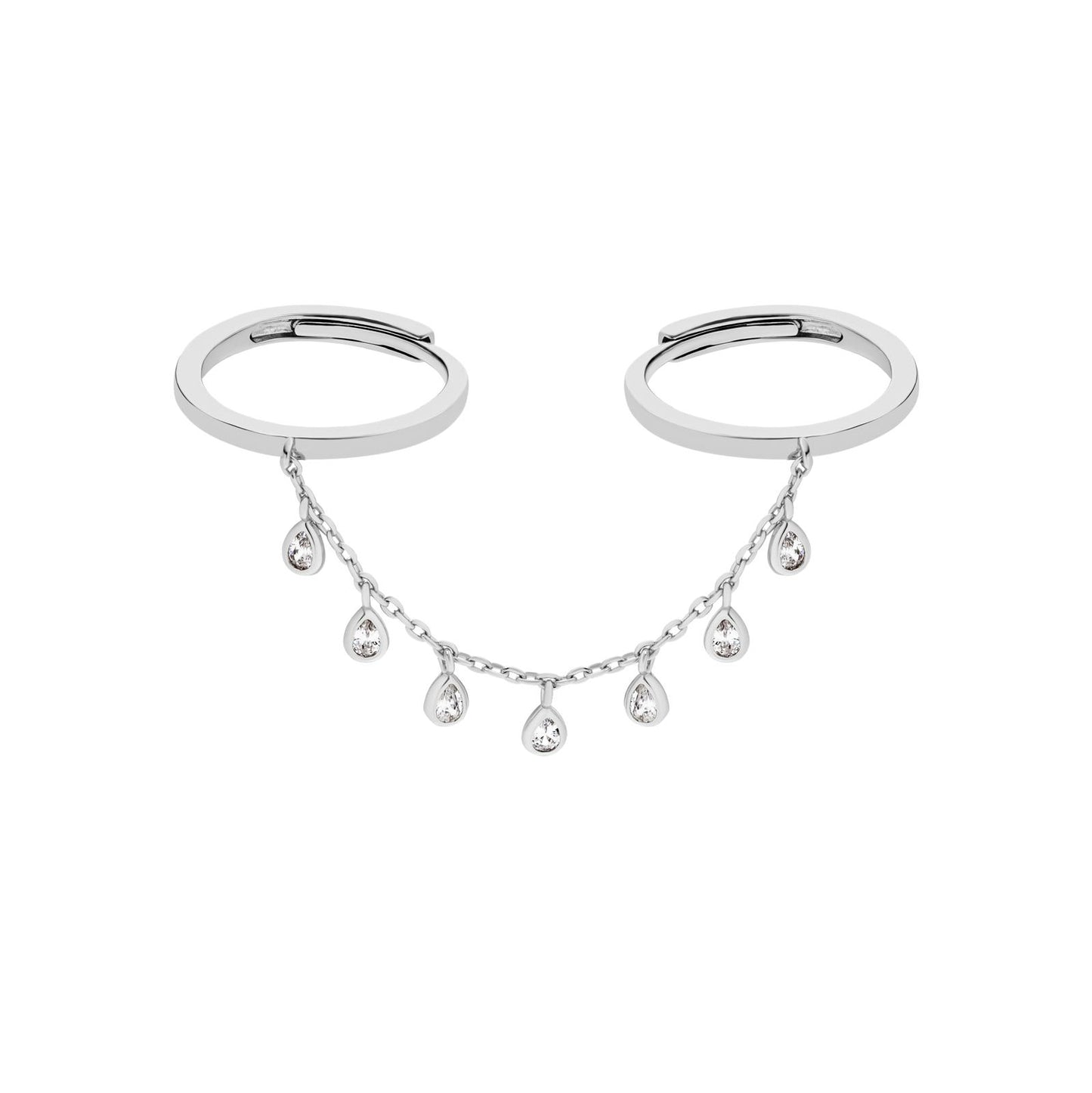 Pear Drop Double Chain Ring