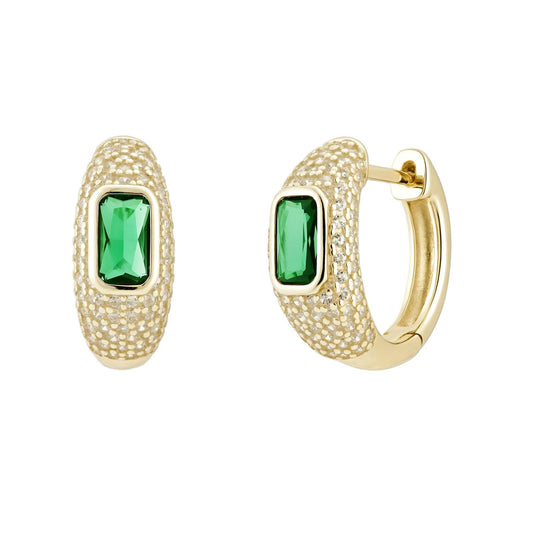 Pave Emerald Huggies