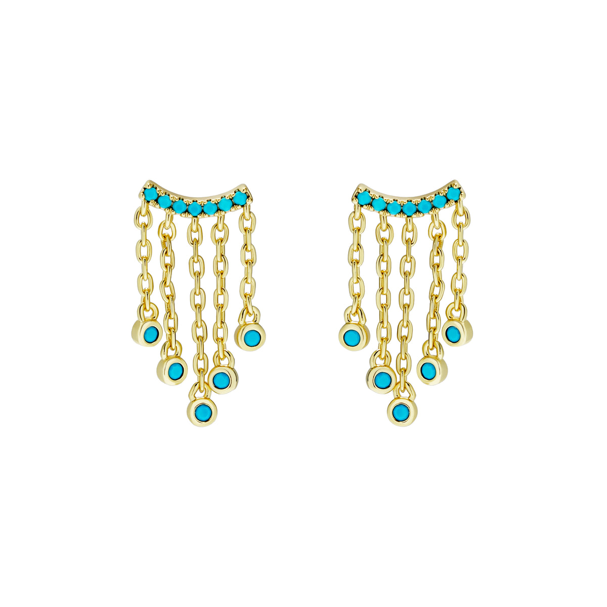 Turquoise Capri Chain Earrings