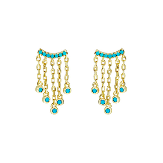 Turquoise Capri Chain Earrings