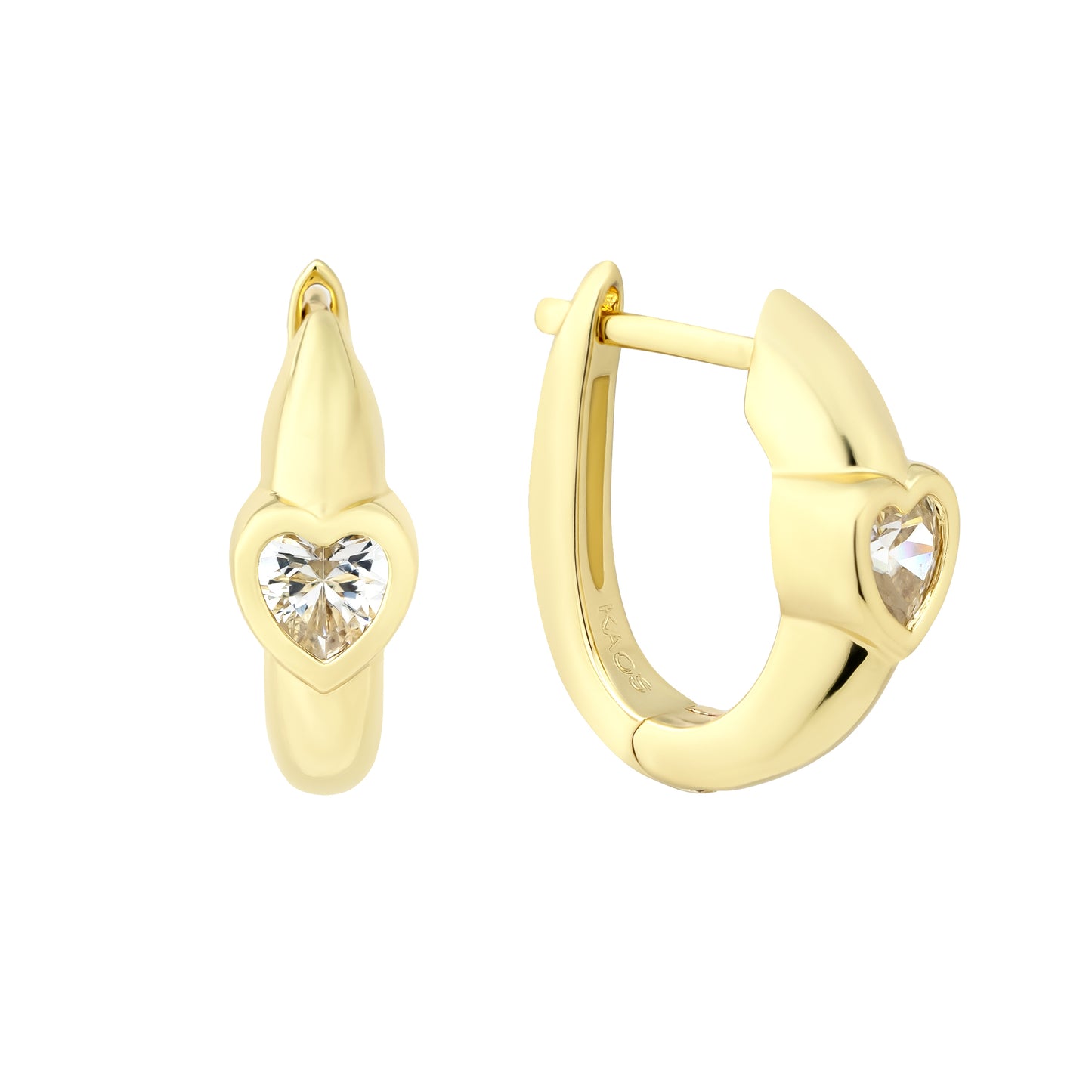 Bezel Heart Earrings