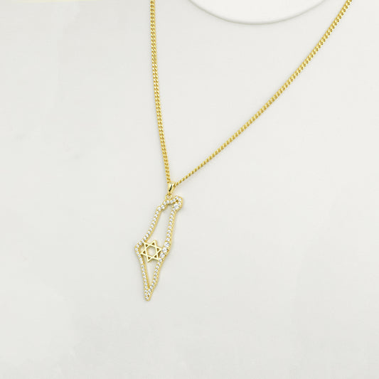 Israel Map Necklace