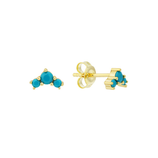 Crescent Turquoise Studs