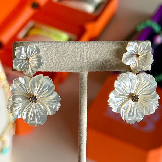 Double Celine Flower Studs