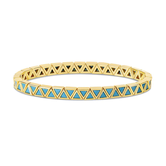 Mini Turquoise Triangle Stretchy Bracelet