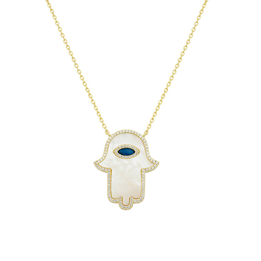 Mother of Pearl Hamsa Necklace