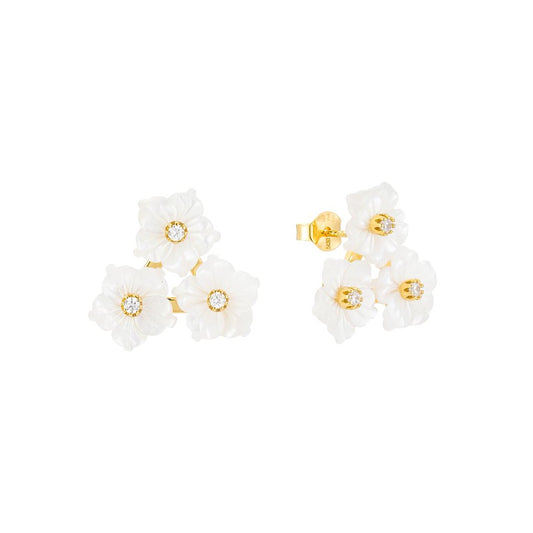 Celine Triple Flower Studs