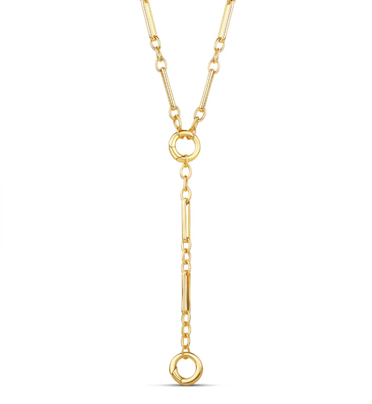 Fancy Link Push Clasp Lariat Necklace