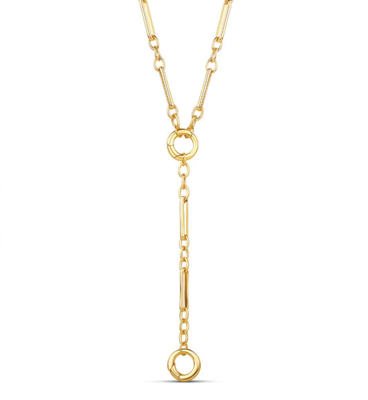 Fancy Link Push Clasp Lariat Necklace