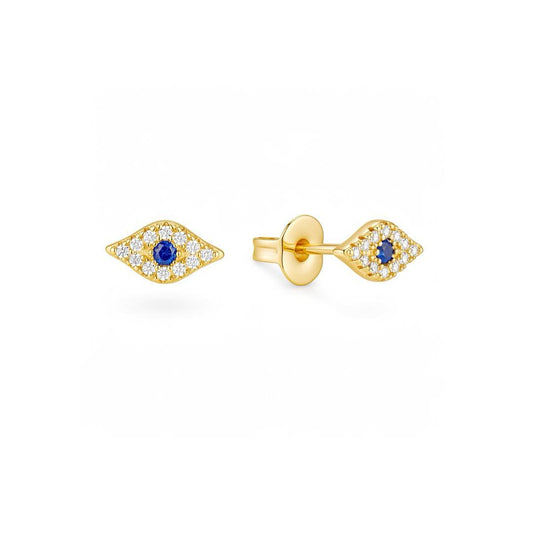 Tiny Sapphire Evil Eye Stud
