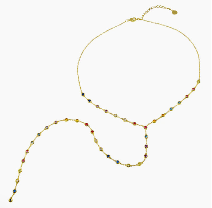 Rainbow Lariat Necklace