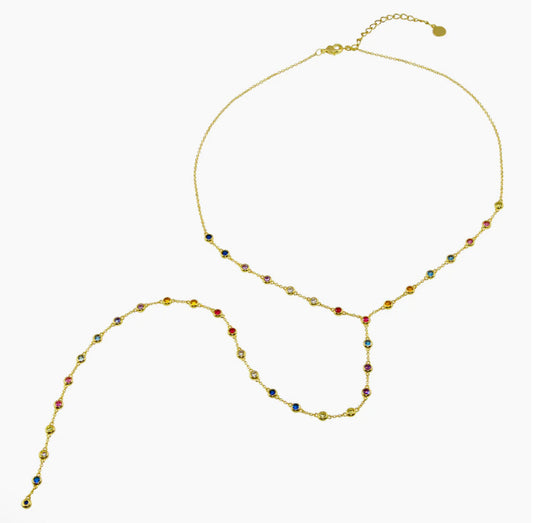 Rainbow Lariat Necklace
