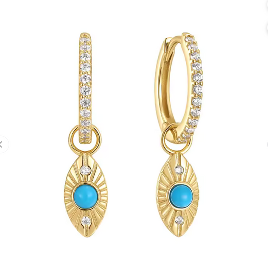 Turquoise Eye Huggies