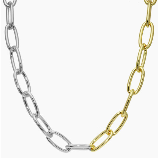 Silver & Gold Chunky Chain Necklace